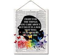 RBG Inspirational Quote Decor Sign, Ruth Bader Ginsburg Motivational Home Decor, Hanging Printed Wall Plaque Wood Signs, Women's Rights Sign, Gift for Lawyer, Attorney, Judge, Woman, Girl 10X7.8inch