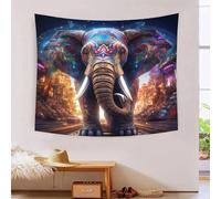 RBGKZVYUM 3D Elephant Print Wall Blanket Home Decoration Bedding Poster Wall Art Tapestry Wall Hanging Tapestry Soft Polyester for Bedroom Living Room Dorm Home Decorations 100cmx150cm