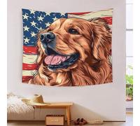 RBGKZVYUM 3D Golden Retriever Print Wall Blanket Home Decoration Bedding Poster Wall Art Tapestry Wall Hanging Tapestry Soft Polyester for Living Room Bedroom Dorm Deco 70cmx100cm