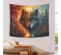 RBGKZVYUM 3D Wolf Print Wall Blanket Home Decoration Bedding Poster Wall Art Tapestry Wall Hanging Tapestries Soft Polyester for Bedroom Living Room Dorm Home Decorations 70cmx100cm