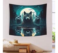 RBGKZVYUM 3D Wolf Printed Wall Blanket Home Decoration Bedding Poster Wall Art Tapestry Tapestries Wall Hanging Soft Polyester for Bedroom Living Room Dorm Home Decorations 180cmx230cm