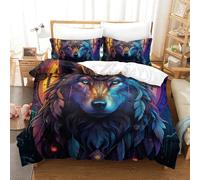 RBGKZVYUM Wolf Duvet Cover Sets 3 PCS Hotel Quality Quilt Cover Bedding Sets Bed Covers with Pillowcases with Zipper Closure Hypoallergenic Soft Breathable Microfiber King（220x240cm）