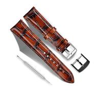 RBIPO 14mm Leather Watch Band Alligator Grain Quick Release Replacement Watch Strap for Men and Women