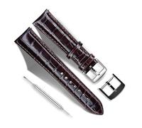RBIPO 22mm Leather Watch Band Alligator Grain Quick Release Replacement Watch Strap for Men and Women
