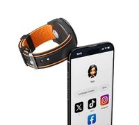 RBIPO 24mm Bicolor Silicone Watch Bands Built-in NFC Tags Rewritable, Quick Release Sports Watch Strap with NFC Chip inside for Men and Women, Supports NFC Device Touch Operation (Orange-Black)