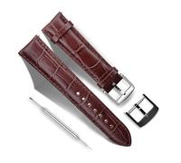 RBIPO Genuine Leather Watch Band Quick Release Watch Strap, Stainless Steel Buckle Replacement Watch Wrist Band for Men and Women 14mm/16mm/18mm/20mm/22mm Black