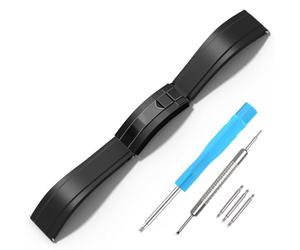 RBIPO Rubber Watch Strap for Rolex Submariner Ghost Daytona Yachtmaster 20mm Black Rubber Watch Band Quick Release Rolex Replacement Strap and Omega Silicone Watch Band for Men, Black black buckle