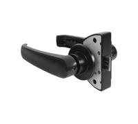 RBoand Zinc RV Door Lock With Deadbolt Push For Unlock Keyless Entry Handle Black Compatible With Camper Caravan Motorhome Bathroom