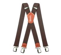 RBOCOTT Mens Coffee Braces with Very Strong Metal Clips 3.8cm Wide Heavy Duty Suspender(5)