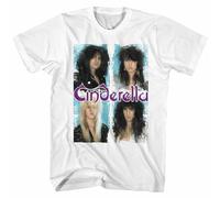 RBOXOP Cinderella Individual Band Bust Photo's Adult T Shirt Metal Music Merch White
