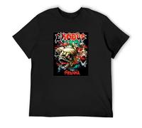 RBOXOP Exodus Piranha T-Shirt Metal Band Mens for Summer Concerts Outdoor Black