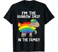RBOXOP I'm The Rainbow Sheep in The Family LGBTQ Pride T-Shirt Black Shirt