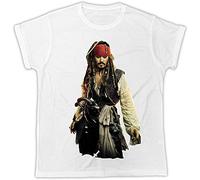 RBOXOP Johnny Depp Jack Sparrow Poster Present Cool Funny Tshirt White