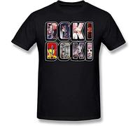 RBOXOP Men's Doki Doki Literature Club T Shirt Doki Doki T-Shirt Male Short Sleeves Tee Shirt Printed Black