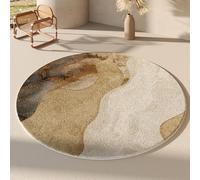 RBQIZVW Beige Circle Rug Contemporary Geometric Circular Living Room Area Bedroom Rugs Wabi-Sabi Style Print Living Room Round Rug, Non-Slip Rugs for Bedroom Kitchen 120 cm, Washable Round carpet