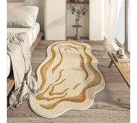 RBQIZVW Chic Bedside Indoor Entrance Entryway Rugs Abstract Yellow Gold Pattern Rug Non-Slip Non-Shedding Faux Wool Modern Rug for Bedroom,Indoor, Laundry Bath Mat Decorative carpet 80x160 cm