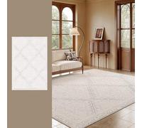 RBQIZVW Grey White Rugs Dinning Room Large 80x120 cm Machine Washable Area Rugs Living Room,for Bedroom,Vintage Faux Wool Low Pile Non Slip Carpet Cozy & Soft Touch Texture for Lounge Office