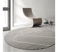 RBQIZVW Living Room Round Rug 160 cm Modern Nordic Black White Area Rug,Washable Bathroom Non Slip Rugs,Short Pile Floor Carpet for Bedroom Throw Soft Print Rug Easy Care for Hallway Floor Sofa Mat