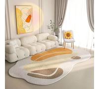 RBQIZVW Machine Washable Rugs Living Room 180×260 cm - Soft Short Pile Large Area Rugs For Bedroom Non Slip Carpet Traditional Oriental Design Vintage faux cashmere Rug Orange White Timeless