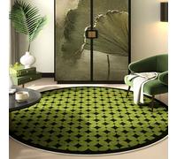 RBQIZVW Round Rugs for Living Room - Traditional Rug Green 180x180 cm - Soft Bedroom Carpet Round Dining and Sitting Room Floor Mat and Underlay Circular Rugs Washable
