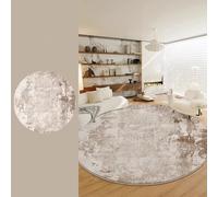 RBQIZVW Tospass Carpet Living Room Round Artificial Wool Short Pile Modern Carpet Large Cream Soft Non-Slip Carpet Washable, for Bedroom, Dining Room, Kitchen,Brown,120CM