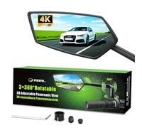 RBRL Bicycle Mirror, 3D Adjustable for Panoramic View, 360° Rotatable & Foldable, Shatterproof Real Glass Rear View Mirror, Durable Compact Handlebar Mirror for Bicycle, Ebike (Left)