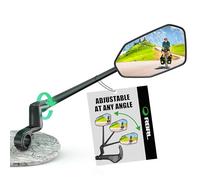 RBRL Bike Mirror, Aluminum Alloy Bicycle Mirror Handlebar Mount, Anti-shake & Break-proof, Foldable HD Real Glass Rotatable Ebike Accessories, Bike Rear View Mirror for Ebike Scooter(Right)