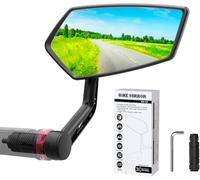 RBRL Bike Mirror Rotatable HD Safety Convex Bar End Mirror, Scratch Resistant Wide Angle Bicycle Shatterproof Side Mirrors, Mirrors for Electric Bikes Universal (Right) (RM12E-1)