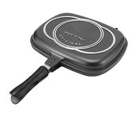RBSD Double-sided Frying Pan, 32cm/12.6in BBQ Grill Pan, Double Side Pressure Cooking Grill Pan, Portable Grill Pot for Home Cooking, Anti-Burn Handle, Grill Cookware Kitchen Supplies