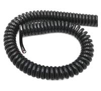 RBSN Coiled cable 2.5 meters Black Wire Spring Spiral Cable, 2 Cores 8 Cores Multi Core Pins Wires, 0.2mm 0.5mm 1.5mm Can Extend Tensile Power Cord Connector(2 Core,17 AWG 1.0mm)