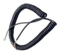 RBSN Coiled cable 6 Core 24AWG Stretch Power Cord Spiral Power Cord Spring Coiled Cable Core Black Telescopic Wire Retractable Coil(Stretch 1.25 meter)