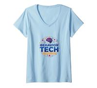 RBT Behavior Tech Extraordinaire Appreciation Gift V-Neck T-Shirt, Women, Baby Blue, XXL