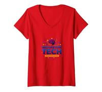 RBT Behavior Tech Extraordinaire Appreciation Gift V-Neck T-Shirt, Women, Red, XL