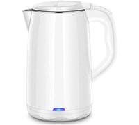 RBUDSPOLF Hot Water Kettle 1.8L Stainless 1500W Electric Tea Kettle, Fast Boiling, Auto Shut Off, Boil Dry Protection, Double Walled Insulation, White
