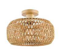 RBUDSPOLF Pendant Light Chandeliertan Light Fixture Ceiling Mount Vintage Woven Semi Flush Mount Ceiling Lamp Fixture, Natural Ceiling Lighting, Hallway Entryway Ceiling Lamps
