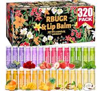 RBUGR - 320 loose lip balms, 12 pack flavored lip balm, natural lip balm set, organic moisturizing lip balm
