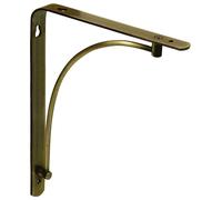 RBUK Set of 4 Brushed Brass Shelf Bracket, Arch Metal Shelf Supports for Wall Mounted Shelves, Perfect for Home Kitchen Bedroom Bathroom Shelving and Decorations (230 x 180mm)