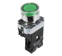 RBYRLDSTY 10pcs XB2-BW3361 22mm Reset - Off Round Push Button Switch SPST Pushbutton with Light(24V)