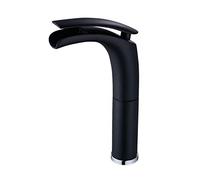 RBYRLDSTY Tall Basin Mixer Tap Waterfall Bathroom Sink Taps Black Hot and Cold Bathroom Sink Faucet Brass Waterfall Faucet