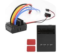RC 80A Brushed Waterproof ESC Speed Controller, 80A Brushed ESC with Program Card Set, Waterproof Dustproof for 1/8 1/10 RC Cars, 2-4S LiPo Compatible