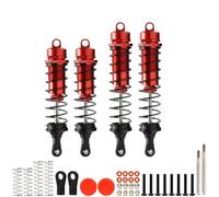 RC Absorbers Parts For Arrma 4s For Outcast For Kraton 1/10 4 Pcs Front Rear Thickened Shock Absorbers Ara330552 Ara330553 Rc Car Parts(Red)