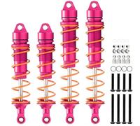 RC Absorbers Parts For ARRMA 6S Fireteam For Kraton 1/7/1/8 4Piece ARA330621/ARA330622 Front And Rear Shock Absorbers Infamous For Outcast RC Car Parts(Pink)