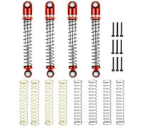 RC Absorbers Parts For Axial For SCX24 Door For Deadbolt C10 For Wrangler For Gladiator For Mustang 1/24 48mm 4pcs Metal Shock Absorbers RC Car Parts(Red Silver)