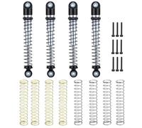 RC Absorbers Parts For Axial For SCX24 Door For Deadbolt C10 For Wrangler For Gladiator For Mustang 1/24 48mm 4pcs Metal Shock Absorbers RC Car Parts(Black Silver)