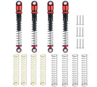 RC Absorbers Parts For Axial For SCX24 Door For Deadbolt C10 For Wrangler For Gladiator For Mustang 1/24 48mm 4pcs Metal Shock Absorbers RC Car Parts(Red Black)