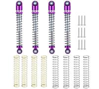 RC Absorbers Parts For Axial For SCX24 Door For Deadbolt C10 For Wrangler For Gladiator For Mustang 1/24 48mm 4pcs Metal Shock Absorbers RC Car Parts(Purple Silver)