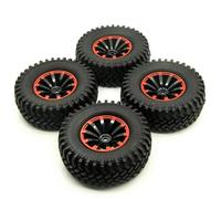 RC Accessories Compatible With Axial For SCX10 90046 TRX4 D90 4Pcs 1.9" Plastic Wheel Hub Rims With 110mm OD Rubber Tires 1/10 RC Crawler Car