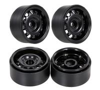 RC Accessories Compatible With Axial For SCX10 II 90046 For Trxs For TRX-4 For RedCat Gen8 1/10 RC Crawler Car 4PCS 1.9" Beadlock Wheel Rims(Black)
