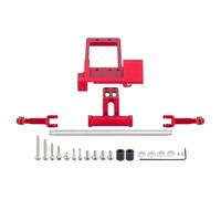 RC Accessories Compatible With Axial For SCX10 III Portal Axle For LCG For Chassis 1/10 RC Crawler DIY Parts CNC Servo Mount With Hydraulic Steering Link(Red)