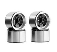 RC Accessories Compatible With Axial For SCX24 AX24 For TRX4-M 1/18 1/24 RC Crawler Car Parts 1.0" Beadlock Wheel Rim Deep Dish Stamped Steel Hub(Black)